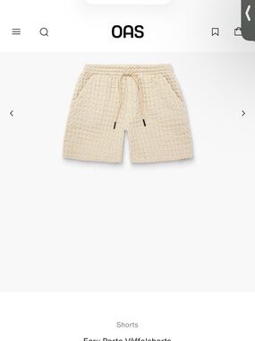 OAS Men's Cream Waffle-Knit Drawcord Shorts